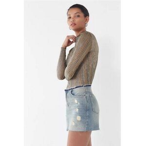 BDG Denim Raw Edge Mini Skirt
